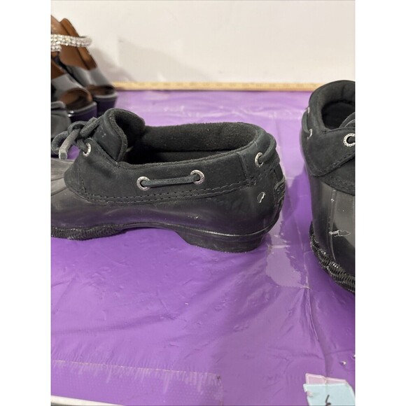 Sperry Top-Sider Women’s Size 5.5 Waterproof BlackRubber Duck Boots Shoe Slip On - Picture 4 of 12